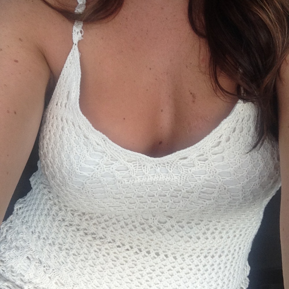 Forever 21 cream crochet dress size small